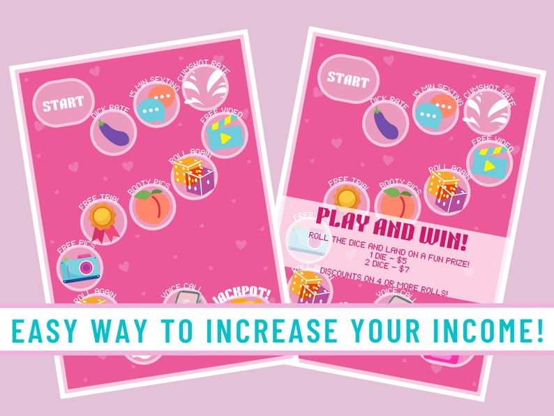 Onlyfans Board Game Tip Game Printable Adult Game for Adult Creators