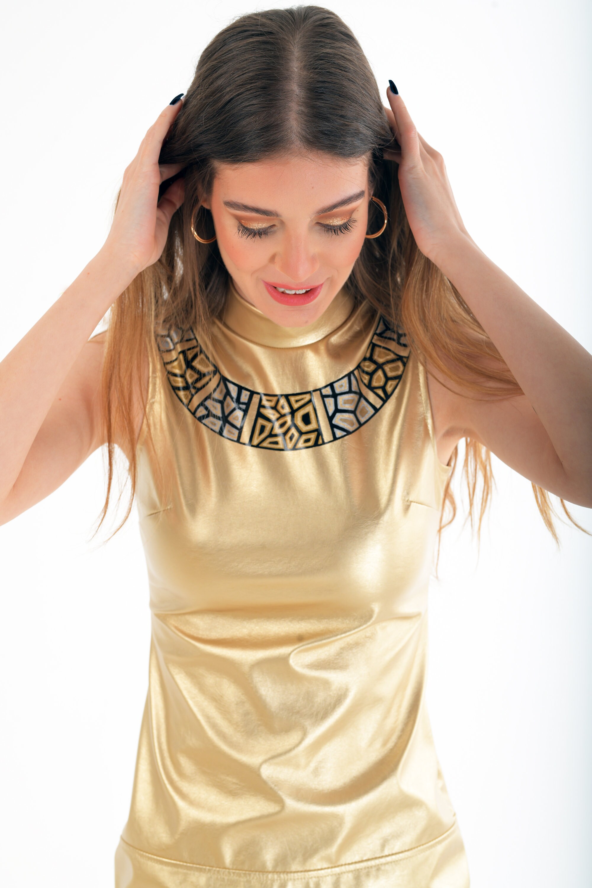 Gold Leatherette Dress main image 0