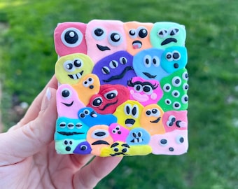 3D Puffy Monster Canvas Art