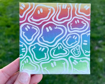 Colorful Funky Smiley Faces Painting