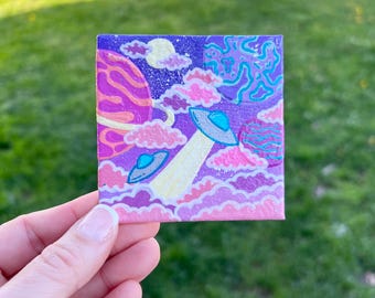 Colorful UFO Space Painting