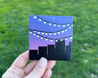 Sunset City Scape Painting