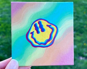 Trippy Rainbow 3D Smiley Painting