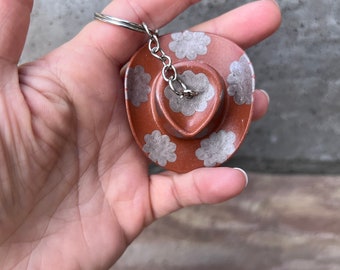 Golden Clouds Cowboy Discoball Keychain