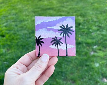 Palm Tree Sunset Painting