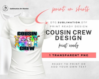 Cousin Crew Easter Bunny PNG Funny Easter Sublimation Design Download