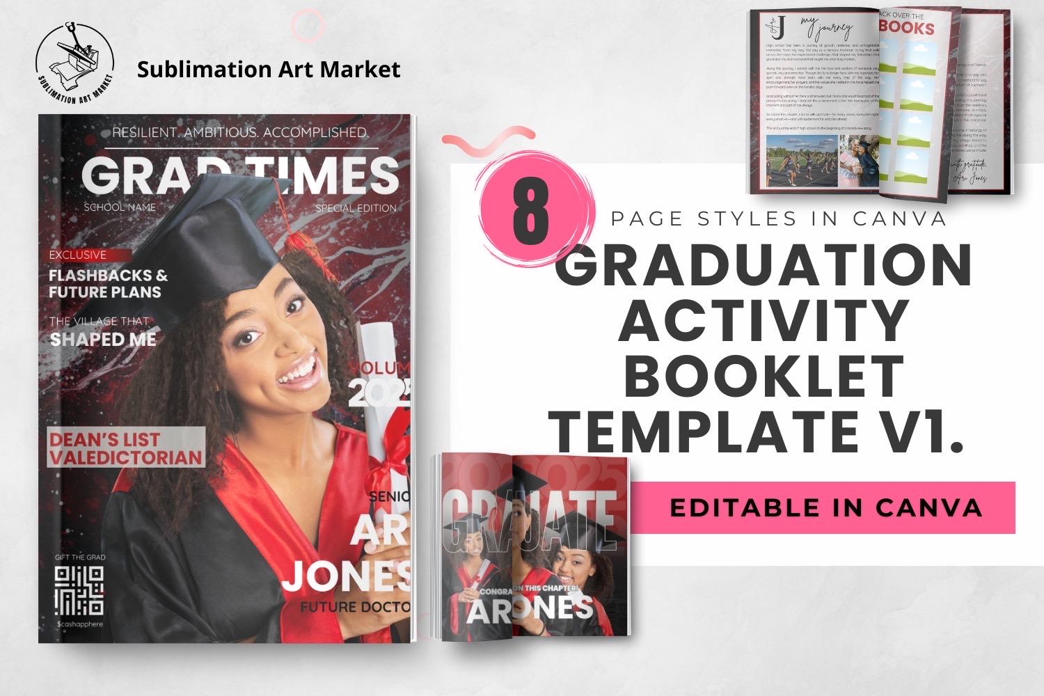 Graduation Exercise Book Graduation Activity Booklet Template Volume 1, Graduation Magazine ...