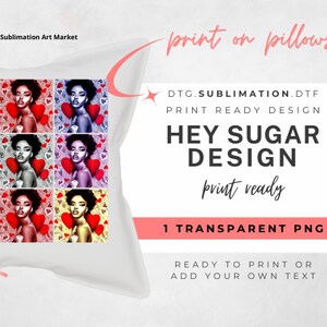 May include: A digital download of a print-ready design featuring a collage of nine images of a woman with a colorful background. The design includes the text "Hey Sugar Design" and "print ready".