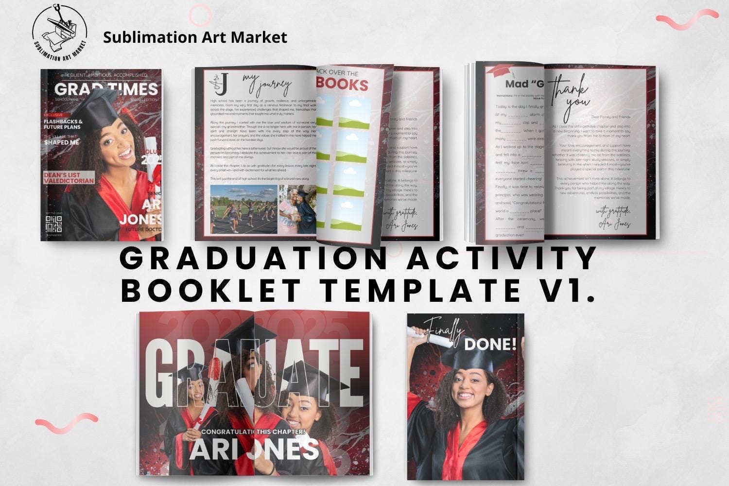 Graduation Exercise Book Graduation Activity Booklet Template Volume 1, Graduation Magazine ...