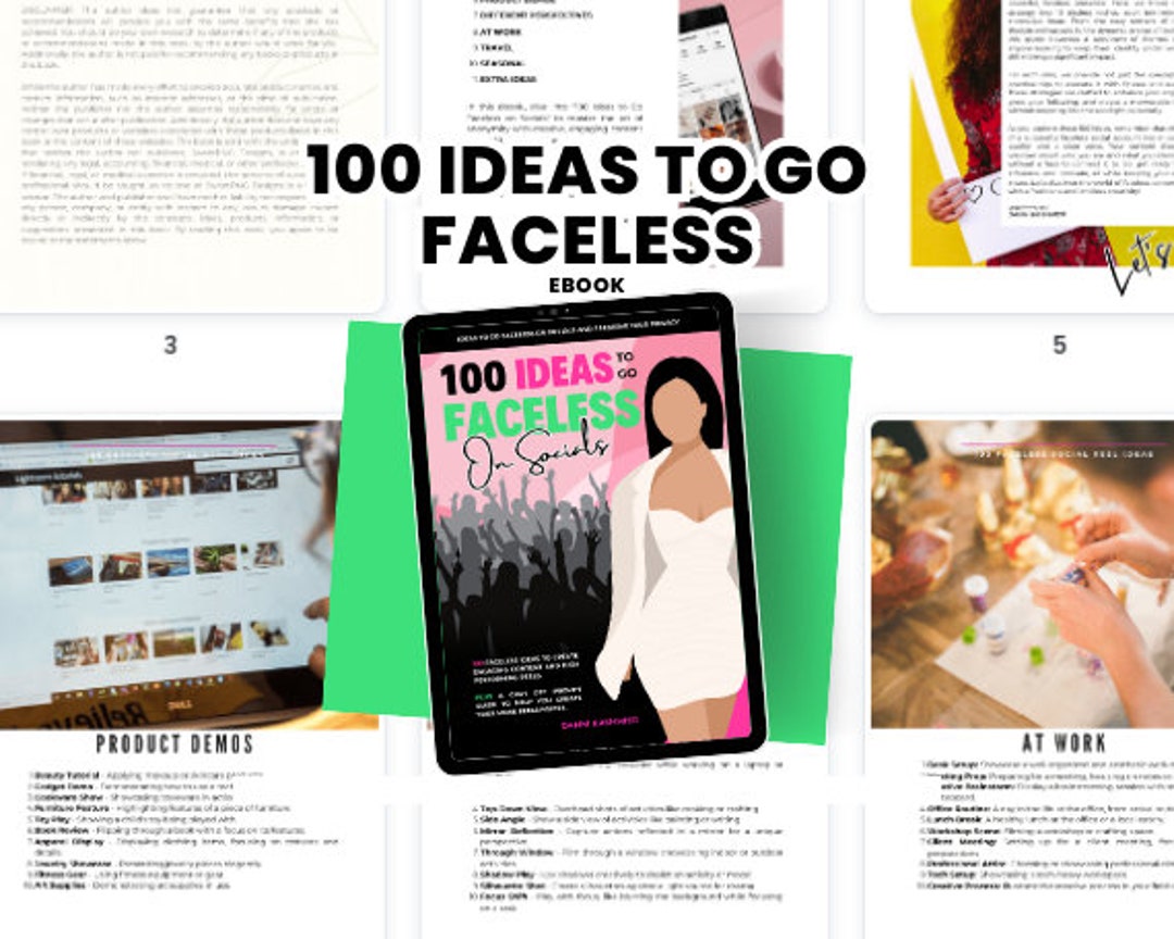 100 Ideas to Go Faceless on Social Media Ebook, Instagram, Tik Tok ...