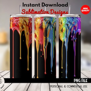 Dripping With Pride LGBTQ+ Sublimation Tumbler Design Bundle, 20 oz & 30 oz Skinny Tumbler Wraps Sublimation
