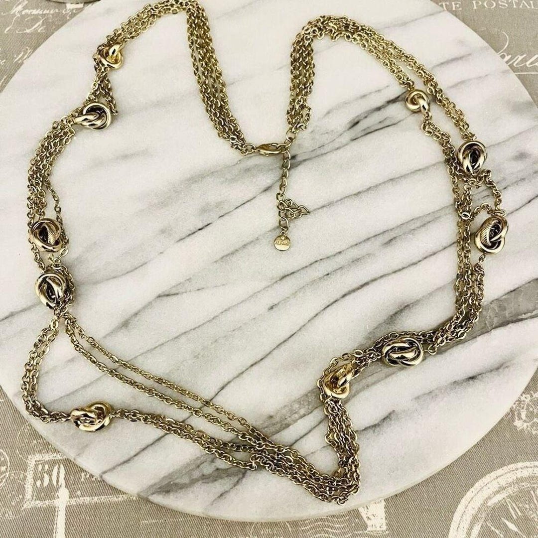 Vintage 2000s Alfani Layered Chain Necklace - Etsy