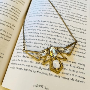 ACOTAR Inspired Princess Necklace, Fairycore Style Jewelry, Gold Toned Statement Necklace, Fairy Tale Accessory