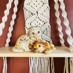 Vintage UCTCI Cat Kitten Figurine Ceramic Made in Japan Retro Home Decor Kitschy