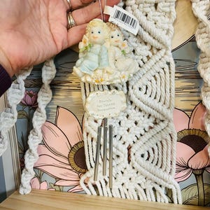 Little Angel Chimes Home Decor, Vintage 1990s Decor, White Chimes, Friendship Gift, Angel Decor, Retro Home