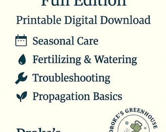 Custom Plant Care Guide - Full Editon Information For Any Plant- Printable Digital Download