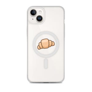 Croissant iPhone MagSafe Case – Cute Food Phone Case, Minimalist Croissant Cover, Protective MagSafe Case for iPhone, Foodie Gifts