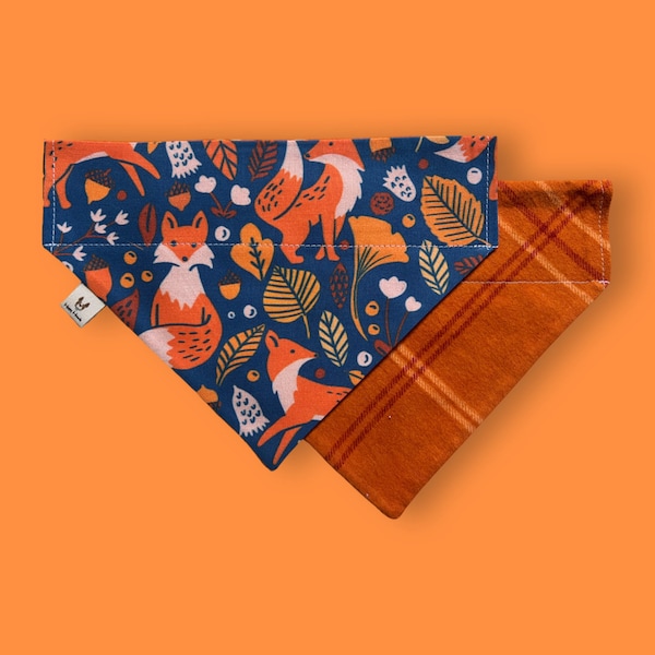 Fall Fox Reversible Pet Bandana