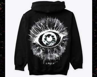 Glitchy Eye "INSOMNIAC" Sudadera con capucha / Sudadera / Glitch / Ojo / te veo / (Diseño premium)