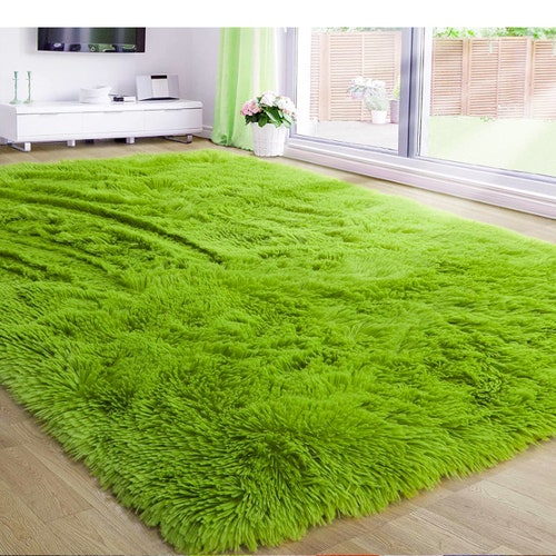 Moss Rug Grass Green Area Rug for Bedroom Fluffy Shag Rug Etsy