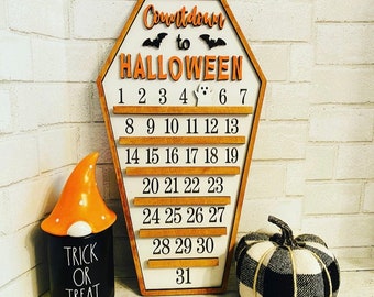 Halloween countdown calendar | countdown calendar, countdown to Halloween, halloween decorations, fall decor, neutral decor, internal decor
