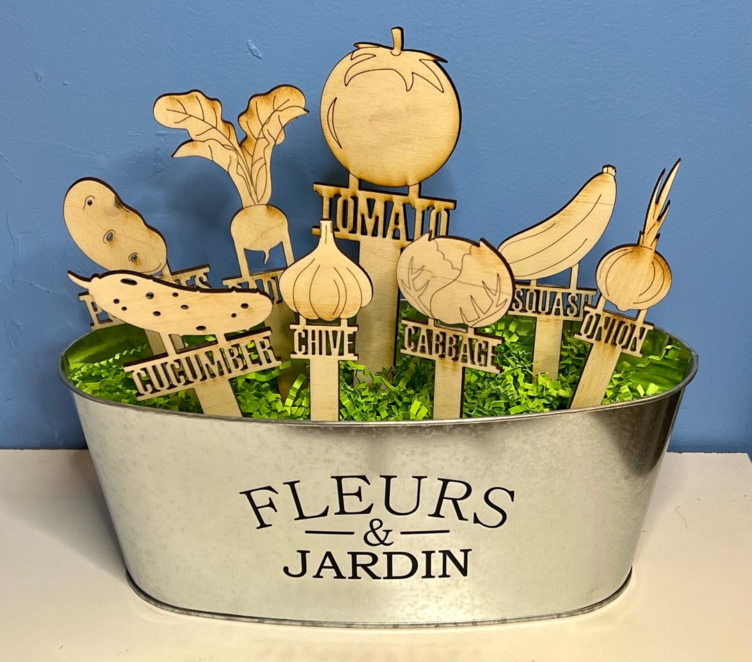 Shaped Wood Garden Stakes Garden Markers Plant Stakes Eco Etsy