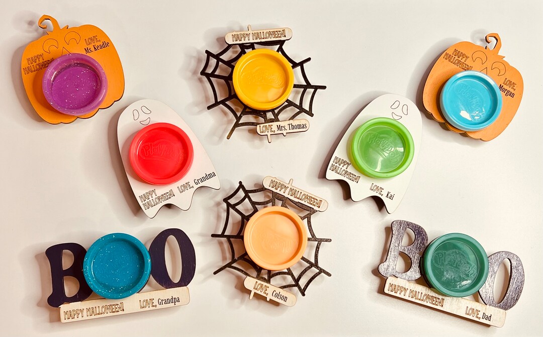 Personalized Halloween Play Doh Holder Kids Halloween Party Etsy