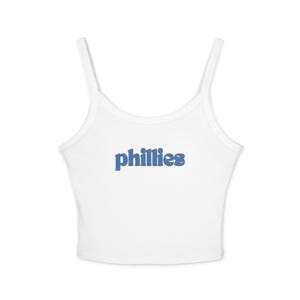 Phillies Spaghetti Strap Tank Top, Perfect for Summer Days, Casual Wear, Beach Outfits, Relaxing at Home, Philadelphia Baseball, Sports