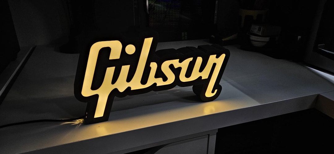 Gibson Led Lightbox Sign Lamp LED Illuminated Gibson Logo Sign House ...