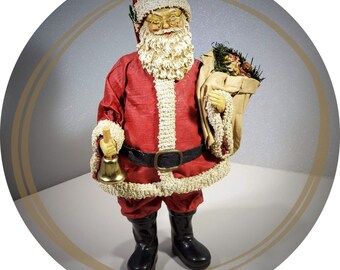 Vintage polymer clay Santa figurine after a spa day