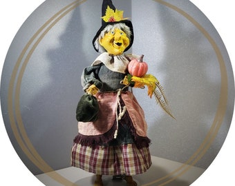 Vintage polymer clay witch doll after a spa day