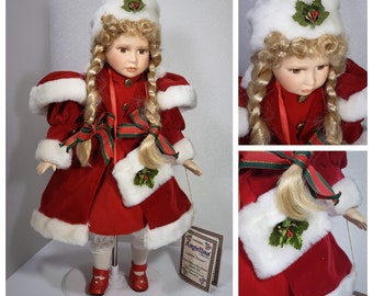 Vintage Christmas porcelain doll in original box