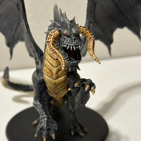 Custom 3D Printed Black Dragon (Young, Adult, or Ancient)