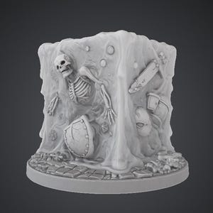 Gelatinous Cube Miniature for Heroes on the Borderlands, Unpainted Resin D&D Monster Mini, Tabletop RPG Ooze Creature Figure
