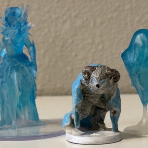 Custom 3D Printed Auril the Frostmaiden.  All Three Forms