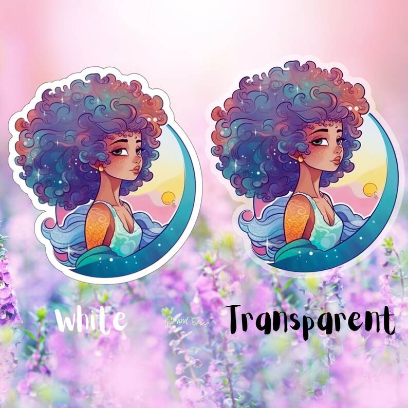 Gorgeous Afro-latina Goddess, Kiss Cut Fantasy Sticker, Lush Curly Hair ...