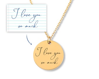 Handwriting Necklace, Custom wife Jewelry, Memorial Signature Necklace,Personalized Necklace,Gift for girlfriend ,Custom Handwritten Pendant