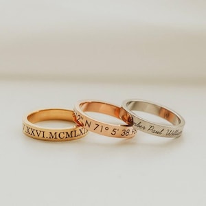 Personalized Engraved Ring for Her - Custom Name Stacking Ring -Trendy Initial Jewelry -Anniversary Gift for Women - Initial Stackable Ring