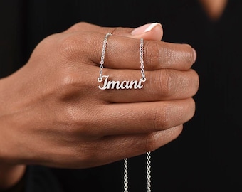 Minimalistische Mom Mama Mum-ketting Gepersonaliseerde sieraden Gepersonaliseerde aangepaste tekst Naamscript Zilvergouden geplatineerde stalen kettingbedel - België
