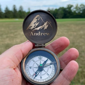Christmas Gift, Confirmation Gift, Engraved Baptism Compass, Personalized First Communion Gift, Gift for Him, Handmade Gift
