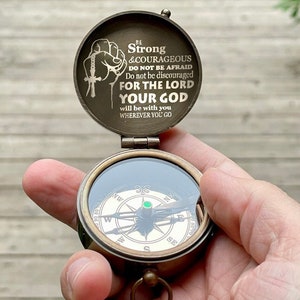 Christmas Handmade Present, Confirmation Gift, Engraved Baptism Compass, Personalized First Communion Gift, Gift for Him, Handmade Gift