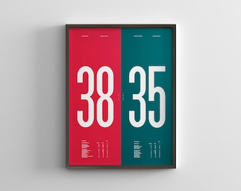 Super Bowl LVII / Final Score Minimal Print / Wall Art Poster / Canvas Home Decor / Black Frame Sports Gift / Chiefs Eagles Football Mahomes