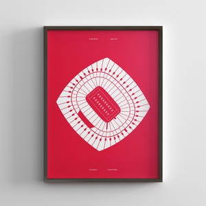 Arrowhead Stadium Minimal Poster Print / NFL Wall Art / Canvas Home Decor / Framed Sports Gift / Mahomes Kansas City Chiefs Football