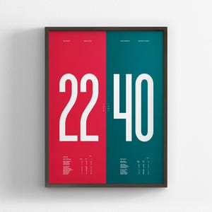 Super Bowl LIX / Placar final Impressão minimalista / Arte de parede Pôster / Decoração de casa em tela / Presente esportivo com moldura preta / Chiefs Eagles Football Hurts