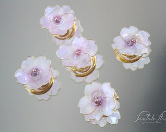 Small Flowers Spiral Hair Pins Swirl Hair Twists Set of 5  , Floral pins,  hair stick, pink flowers