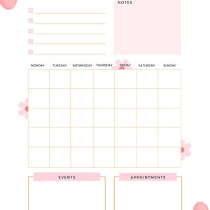 Monthly Planner, Monthly Checklist, Printable Planner, Planner Set ...