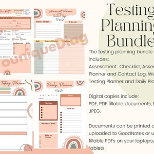 Testing Planning Bundle for Assessment Personnel (Educational Diagnosticians and School Psychologists)   - Boho Rainbow Theme