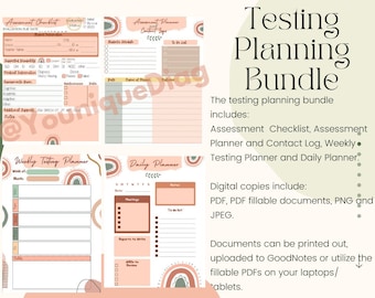 Testing Planning Bundle for Assessment Personnel (Educational Diagnosticians and School Psychologists)   - Boho Rainbow Theme
