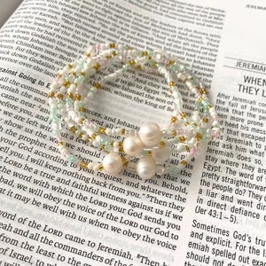 Pearl Bracelet: Christian Bible Verse Jewelry, Christian Bible Verse Bracelet, Scripture Bracelet, Faith Jewelry, Inspirational Christian