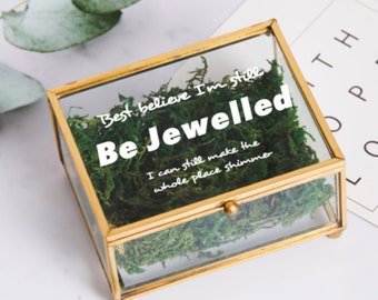 Personalised Glass Jewellery Box, Custom Glass Ring Box, Personalized Ring Box For Proposal Wedding Taylor Merchandise Gift for Bridesmaid,